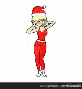 cartoon woman excited about christmas