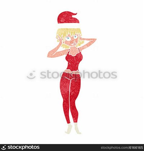 cartoon woman excited about christmas
