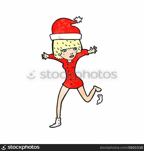 cartoon woman excited for christmas