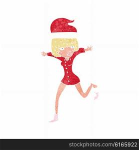 cartoon woman excited for christmas