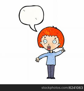 cartoon woman explaining her point with speech bubble