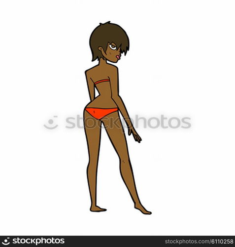 cartoon woman in bikini