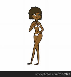 cartoon woman in bikini