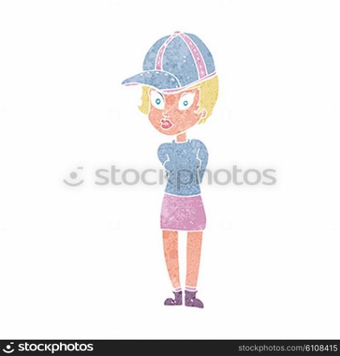 cartoon woman in hat