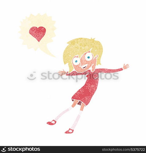 cartoon woman in love