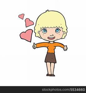 cartoon woman in love