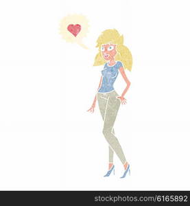 cartoon woman in love