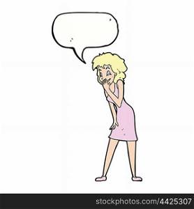 cartoon woman laughing with speech bubble