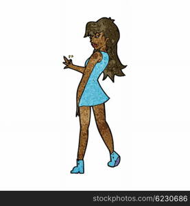 cartoon woman posing in dress