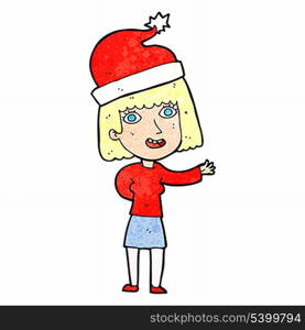 cartoon woman ready for christmas