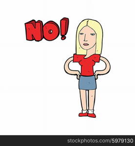 cartoon woman saying no