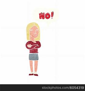 cartoon woman saying no
