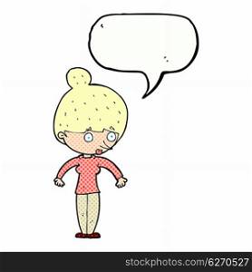 cartoon woman staring with speech bubble