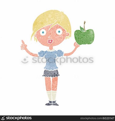cartoon woman talking about healthy eating