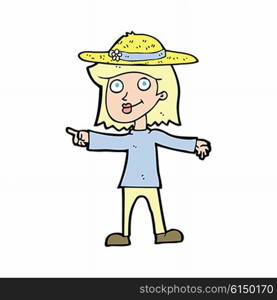 cartoon woman wearing hat