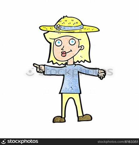 cartoon woman wearing hat