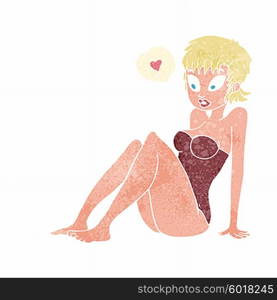 cartoon woman wearing swimsuit