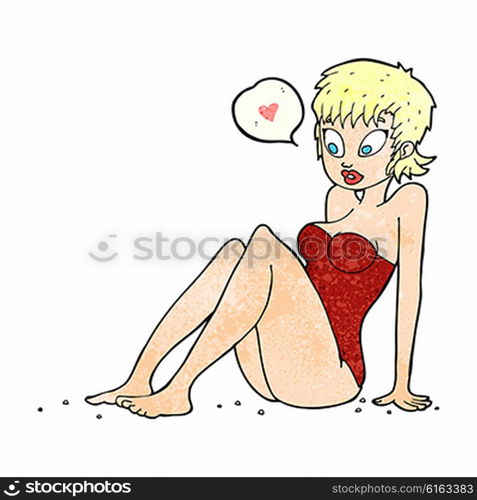 cartoon woman wearing swimsuit