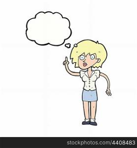 cartoon woman with question with thought bubble