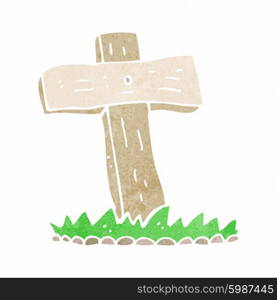 cartoon wooden cross grave