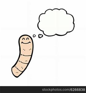 cartoon worm with thought bubble