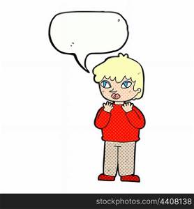 cartoon worried person with speech bubble