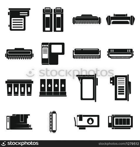 Cartridge toner icons set. Simple set of cartridge toner vector icons for web design on white background. Cartridge toner icons set, simple style
