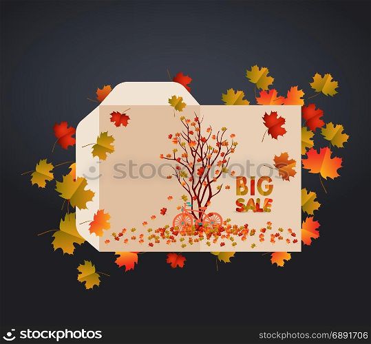 Carved wedding envelopes. Template photo book box and envelope with decorative autumn elements