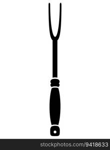 Carving Fork, silhouette kitchen cooking tool - vector illustration for logo or pictogram. Outline. Fork BBQ sign or icon