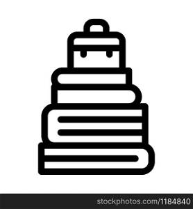 Case Heap Tower Icon Vector. Outline Case Heap Tower Sign. Isolated Contour Symbol Illustration. Case Heap Tower Icon Vector Outline Illustration