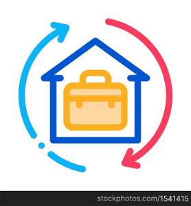 case in home with circle arrows icon vector. case in home with circle arrows sign. color symbol illustration. case in home with circle arrows icon vector outline illustration