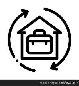 case in home with circle arrows icon vector. case in home with circle arrows sign. isolated contour symbol illustration. case in home with circle arrows icon vector outline illustration