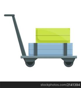 Case luggage trolley icon cartoon vector. Suitcase travel. Hotel cart. Case luggage trolley icon cartoon vector. Suitcase travel