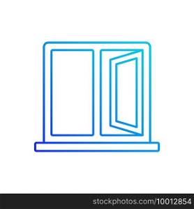 Casement windows gradient linear vector icon. Movable window. Preventing airflow into house. Ventilation control. Thin line color symbols. Modern style pictogram. Vector isolated outline drawing. Casement windows linear vector icon