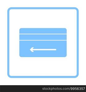 Cash Back Credit Card Icon. Blue Frame Design. Vector Illustration.