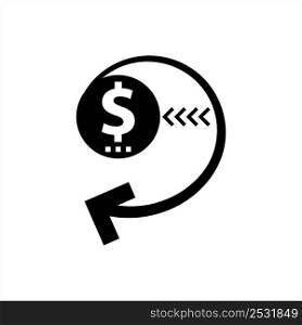 Cash Back Icon, Money Incentive Program Used Percentage Of The Amount Spent Is Paid Back Vector Art Illustration