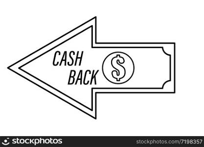Cash back Money refund sign isolated vector illustration
