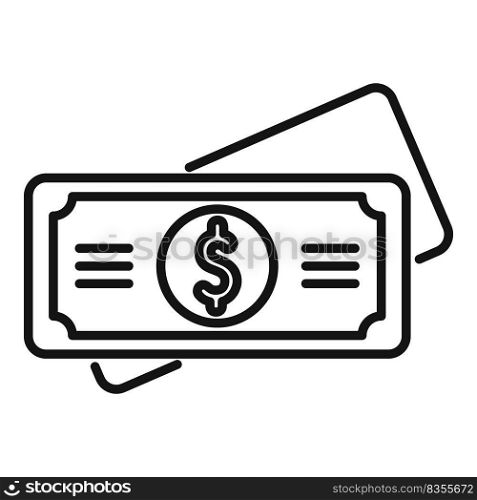 Cash charity icon outline vector. Donate help. Web volunteer. Cash charity icon outline vector. Donate help