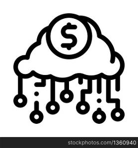 cash cloud icon vector. cash cloud sign. isolated contour symbol illustration. cash cloud icon vector outline illustration