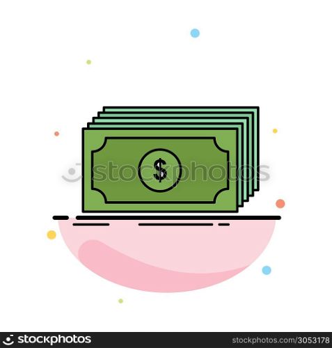 Cash, dollar, finance, funds, money Flat Color Icon Vector