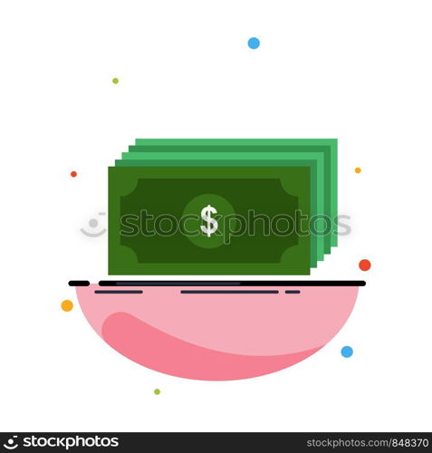 Cash, dollar, finance, funds, money Flat Color Icon Vector