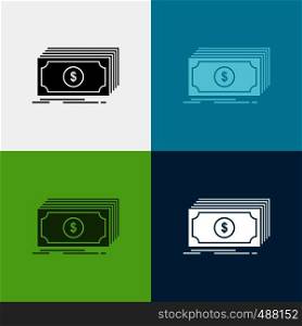 Cash, dollar, finance, funds, money Icon Over Various Background. glyph style design, designed for web and app. Eps 10 vector illustration. Vector EPS10 Abstract Template background