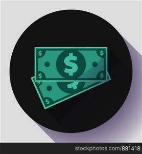 Cash Dollar icon vector in flat style - usa money and currency bill symbol.. Cash Dollar icon vector in flat style - usa money and currency bill symbol