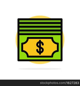 Cash, Dollar, Money Abstract Circle Background Flat color Icon