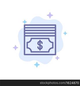 Cash, Dollar, Money Blue Icon on Abstract Cloud Background
