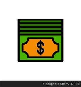 Cash, Dollar, Money Flat Color Icon. Vector icon banner Template