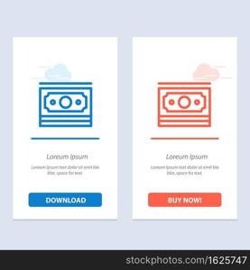 Cash, Dollar, Money, Motivation  Blue and Red Download and Buy Now web Widget Card Template