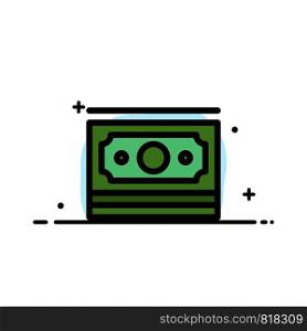 Cash, Dollar, Money, Motivation Business Flat Line Filled Icon Vector Banner Template