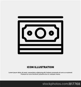 Cash, Dollar, Money, Motivation Line Icon Vector