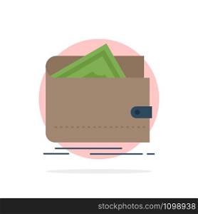 Cash, finance, money, personal, purse Flat Color Icon Vector